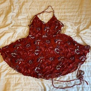 Forever 21 Open back Dress in Red with Florals.